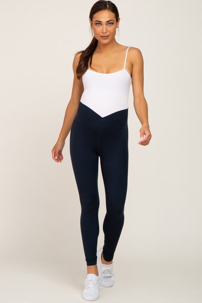 PinkBlush Navy Crossover Waist Maternity Leggings