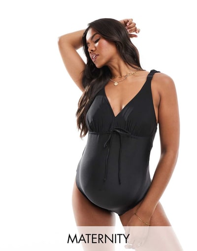 ASOS Mamalicious Maternity swimsuit in black