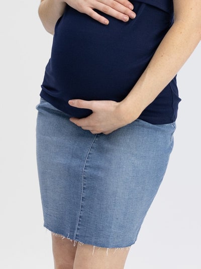 Angel Maternity Over The Bump High Waist Maternity Denim Skirt