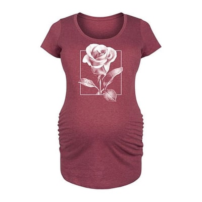 Kohl's Maternity White Rose Graphic Tee