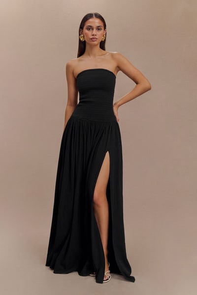 MESHKI Maureen Cotton Shirring Maxi Dress