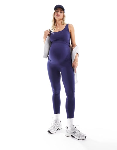 ASOS Mamalicious Maternity seamless support over the bump legging and tank top set