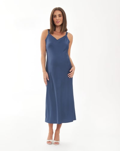 Ripe Maternity Harlow Slip Dress  Deep Blue