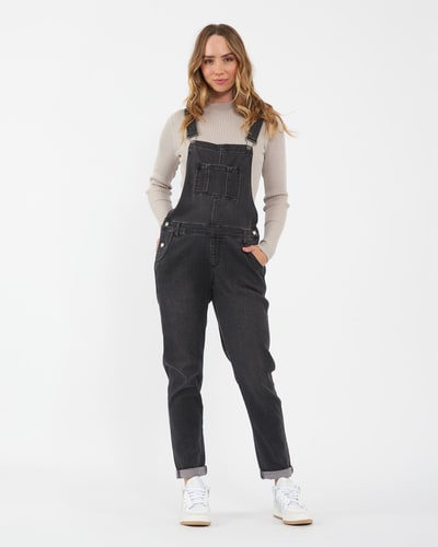 Ripe Maternity Denim Overalls Black