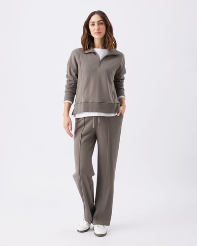 Ripe Maternity Terry Wide Leg Jogger  Earth