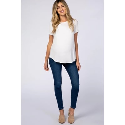 Target Pinkblush PinkBlush Navy Blue Skinny Maternity Jeans 27