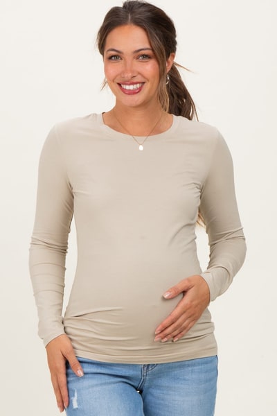 PinkBlush Sage Basic Long Sleeve Maternity Top