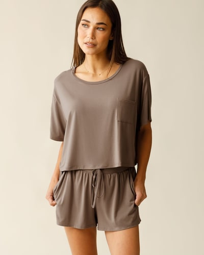 Kindred Bravely Aria Bamboo Casual Lounge Short | Taupe