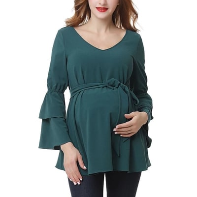 Target Pokkori Peasant Maternity Blouse Forest Green Large