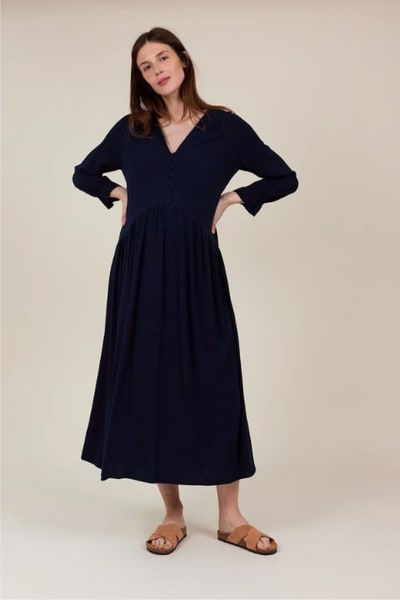 For The Creators Pearl Dress - Ink Blue