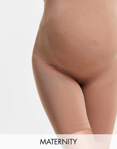 ASOS Mamalicious Maternity overbump shapewear shorts in light brown