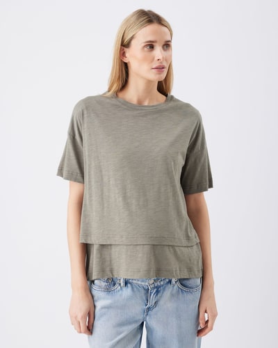 Ripe Maternity Claud Nursing Tee  Moss