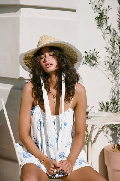 SABO Jetta Top - Artefacts Blue