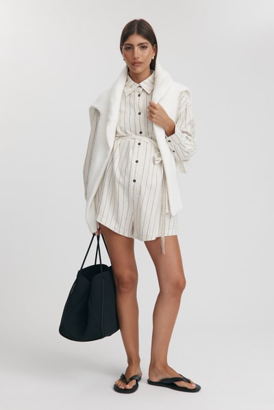 Legoe Heritage Foundation Romper (Natural/Black Stripe)