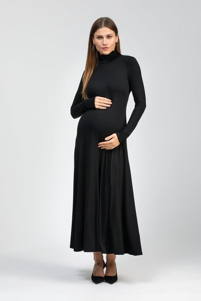 For The Creators Camella Black Jersey Maternity Dress