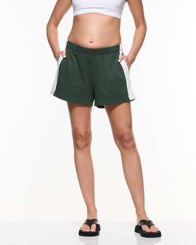 Soon Maternity Side Stripe Cotton Shorts
