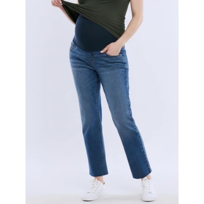 Target Women's Secret Fit Over the Belly Slim Straight Leg Maternity Jeans - Medium Wash - Size: Large - Motherhood Maternity