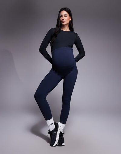 ASOS 4505 Maternity sculpting seamless high waist gym legging in indigo