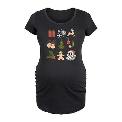 Kohl's Maternity Christmas Icon Grid Graphic Tee