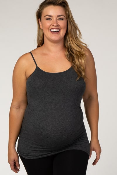 PinkBlush Charcoal Solid Maternity Plus Cami