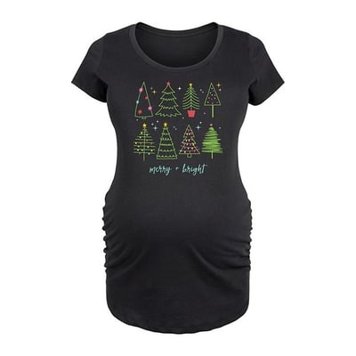 Kohl's Maternity Merry & Bright Christmas Tree Graphic Tee
