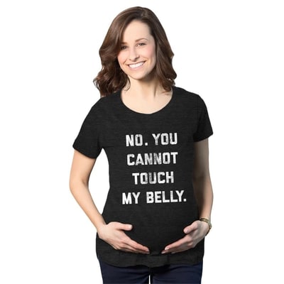 Target Maternity No. You Cannot Touch My Belly Pregnancy T Shirt Funny Baby Bump Tee - Crazy Dog Maternity T Shirt With Sarcastic Sayings Black L