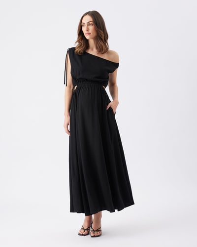 Ripe Maternity Presley Off Shoulder Dress Black