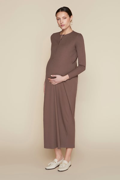 Apparalel Avon Maternity Dress in Hazelnut