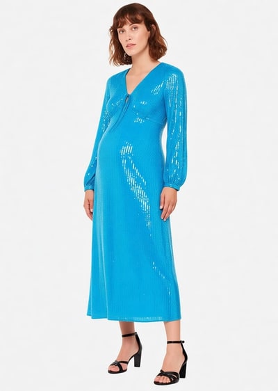 For The Creators Sequin Keyhole Midi Dress