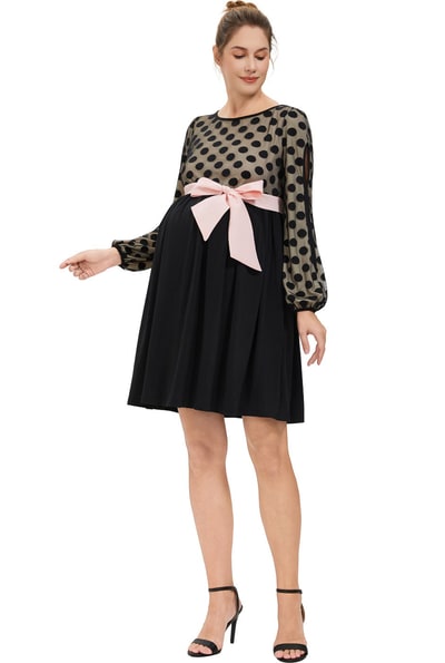 Kimi + Kai Kimi + Kai Maternity "Macy" Polka Dot Lace Dress