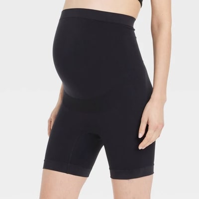 Target Shapewear Bike Shorts Maternity - Isabel Maternity by Ingrid & Isabel™ Black L: Over Belly Seamless Shorts