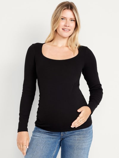 Old Navy Maternity Long-Sleeve Trapeze-Neck T-Shirt
