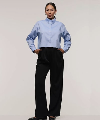 Bump City The Cotton Oxford Crop Top