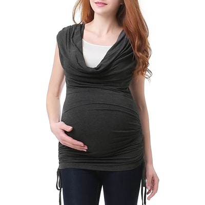 Target Pokkori Cowl Neck Maternity Nursing Top Gray Medium