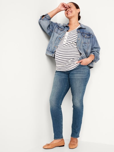 Old Navy Maternity Full-Panel Wow Straight Jeans