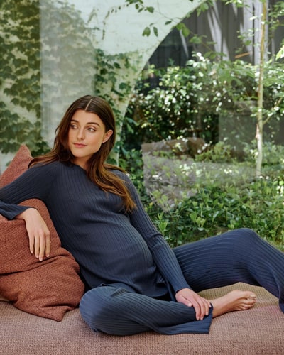 Ripe Maternity Stella Rib Nursing Knit French Navy