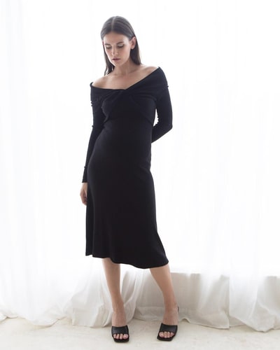 Soon Maternity Twist Off shoulder Dress