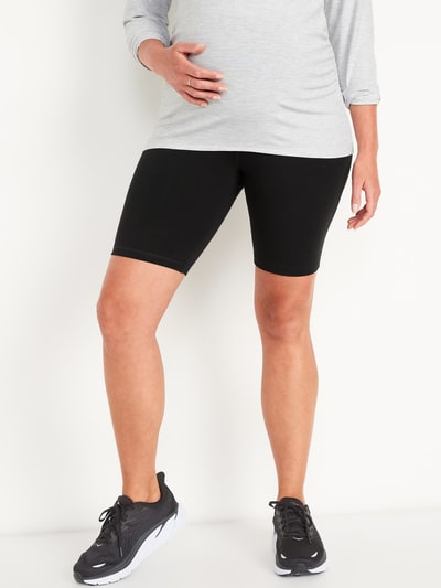 Old Navy Maternity Rollover-Waist PowerChill Biker Shorts -- 8-inch inseam