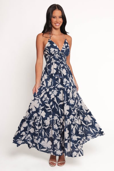 Petal & Pup Coralie Maxi Dress - Navy Peony