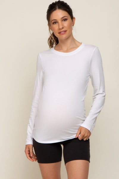 PinkBlush White Long Sleeve Maternity Top