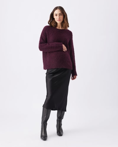 Ripe Maternity Crystal Satin Skirt Black