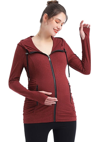 Kimi + Kai Kimi + Kai Maternity "Momo" Ruched Performance Jacket