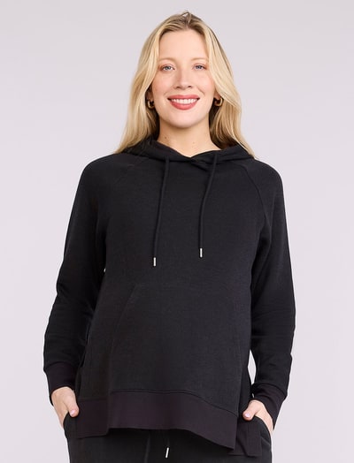 Motherhood Maternity Maternity Tunic Hoodie with Side Slits