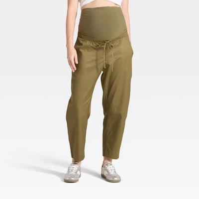 Target Over The Belly High-Rise Barrel Leg Chino Maternity Pants - Isabel Maternity by Ingrid & Isabel™ Olive Green XS