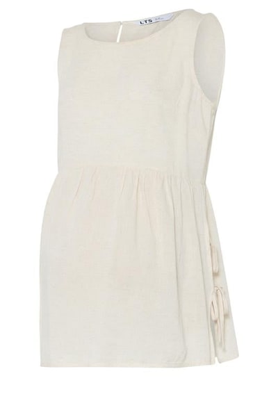 Yours Clothing LTS Tall Maternity Cream Tie Side Peplum Top