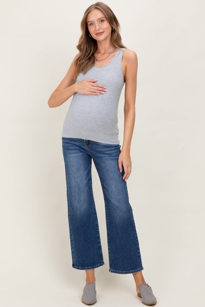 PinkBlush Medium High Rise Ankle Straight Relaxed Maternity Jeans