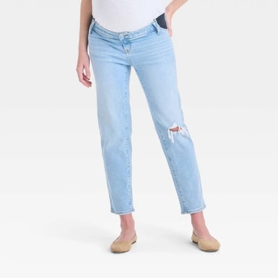 Target Low-Rise Under The Belly 80's Slim Straight Denim Maternity Pants - Isabel Maternity by Ingrid & Isabel™ Medium Wash 8