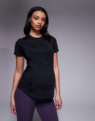 ASOS 4505 Maternity Icon active quick dry performance T-shirt in black