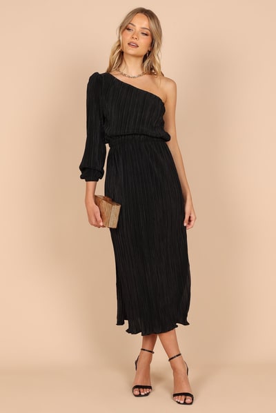 Petal & Pup Pontee One Shoulder Pleated Midi Dress