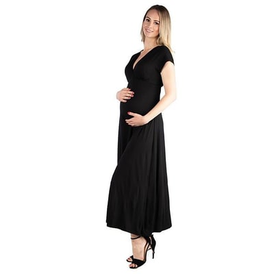Kohl's Maternity 24Seven Comfort Apparel Cap Sleeve V-Neck Maxi Dress